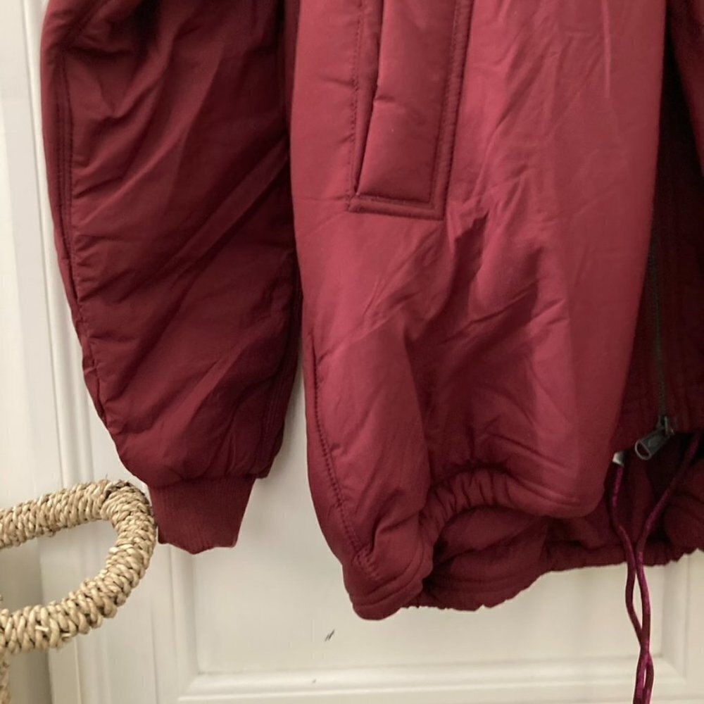 NWT Free People Movement Midnight Moon Solid Bomber Jacket Wine/Oxblood Sz S - Picture 3 of 9